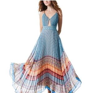 Alice + Olivia Gloria Gold Chain Straps
Pleated Boho Maxi Dress Size 0